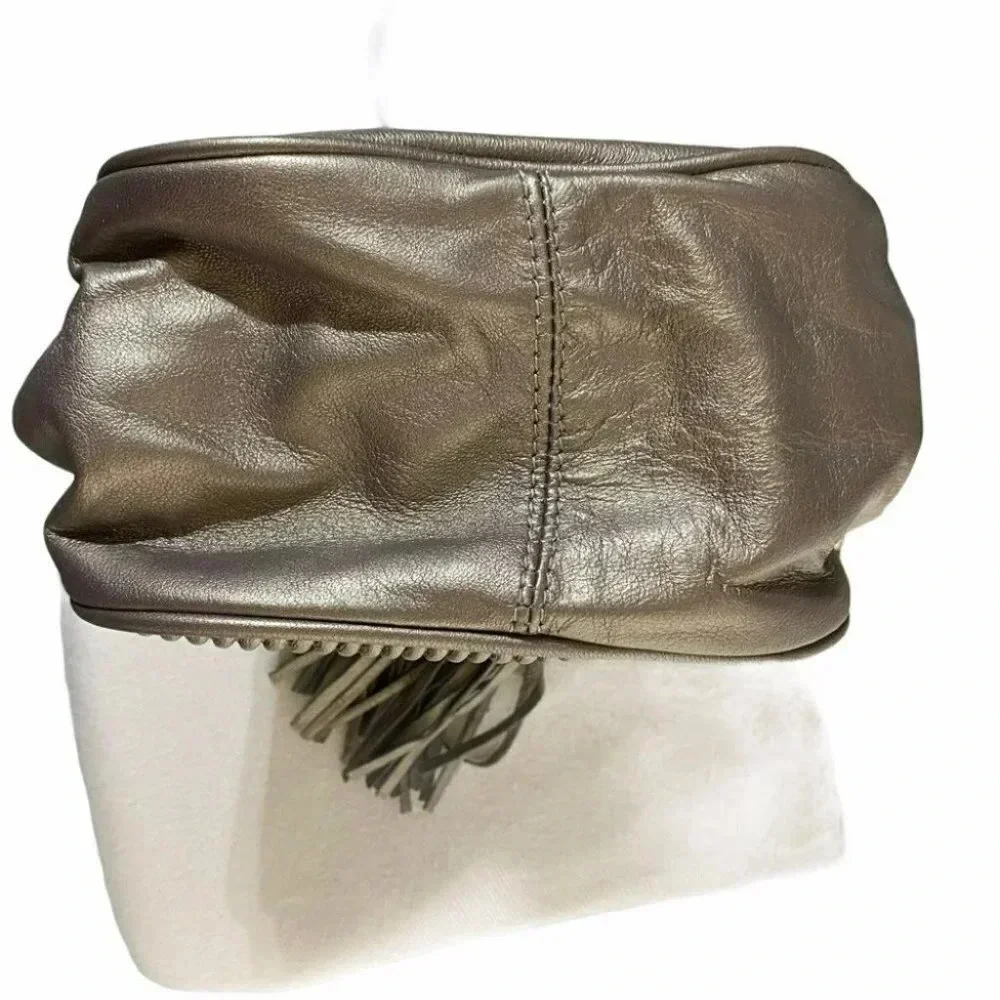 Basix New York small metallic ribbed tassel‎ bag
